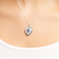 Modernes Medaillon herzförmig Amethyst SP0513SL