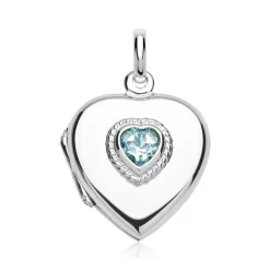 Modernes Medaillon herzförmig blauer Topas SP0514SL