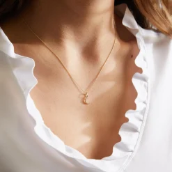 Mond Anhänger aus 585er Gelbgold mit Diamanten BDP0067-14KYSL