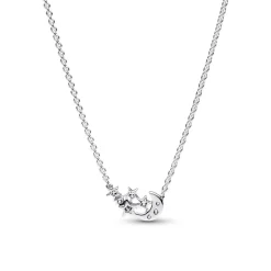 Mond und Sterne Kette aus 925er Silber mit Zirkonia 392991C01-45