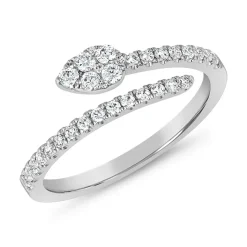 Offener Damenring mit Diamanten, Weißgold oder Platin BDR0072-WSL