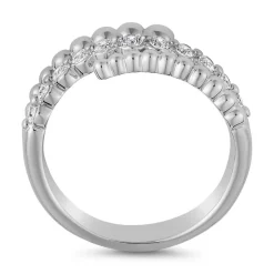 Offener Damenring mit Diamanten, Weißgold oder Platin BDR0111-WSL