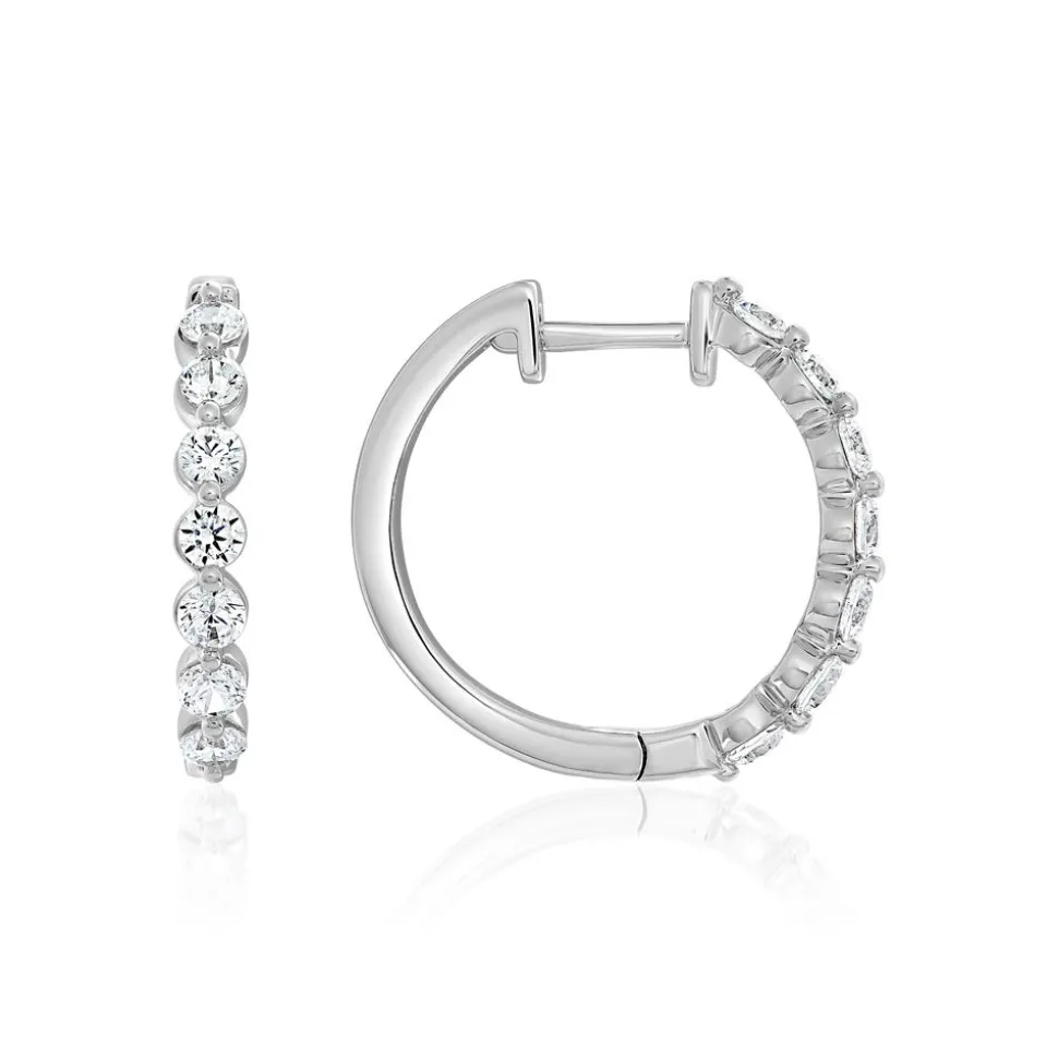 Ohrringe aus Weißgold oder Platin mit Diamanten, Lab BDE0050LG-WSL