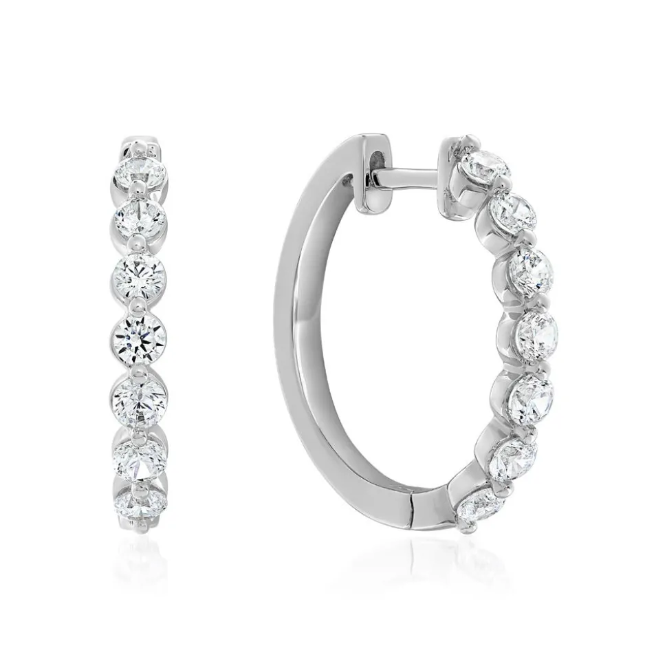 Ohrringe aus Weißgold oder Platin mit Diamanten, Lab BDE0050LG-WSL