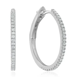 Ohrringe aus Weißgold oder Platin mit Lab Brillanten BDE0085LG-WSL