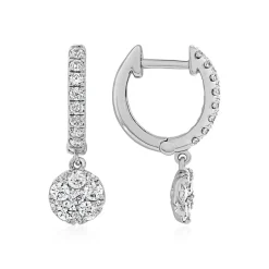 Ohrringe aus Weißgold oder Platin mit Lab Brillanten BDE0038LG-WSL