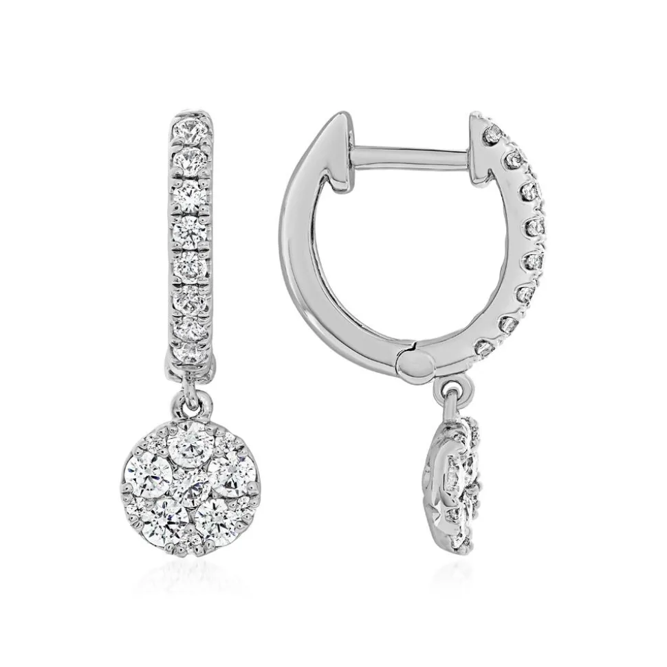 Ohrringe aus Weißgold oder Platin mit Lab Brillanten BDE0038LG-WSL