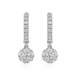Ohrringe aus Weißgold oder Platin mit Lab Brillanten BDE0038LG-WSL