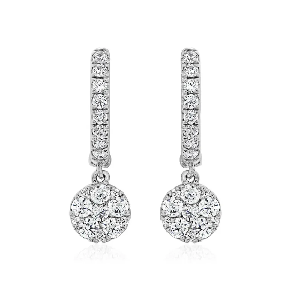 Ohrringe aus Weißgold oder Platin mit Lab Brillanten BDE0038LG-WSL