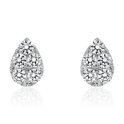 Ohrstecker aus Weißgold oder Platin, Lab Diamanten BDE0070LG-WSL