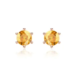 Ohrstecker für Damen aus 14 Karat Roségold mit Citrinen BDE0028Ci-14KRSL