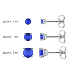 Ohrstecker für Damen aus 14 Karat Weißgold mit Saphiren BDE0022Sa-14KWSL