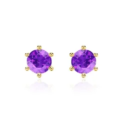 Ohrstecker für Damen aus 585er Gelbgold mit Amethysten BDE0028Am-14KGSL