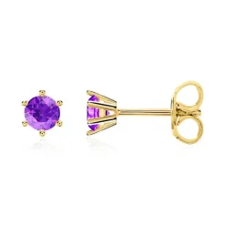 Ohrstecker für Damen aus 585er Gelbgold mit Amethysten BDE0028Am-14KGSL
