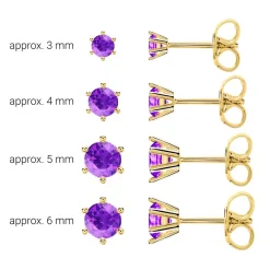 Ohrstecker für Damen aus 585er Gelbgold mit Amethysten BDE0028Am-14KGSL