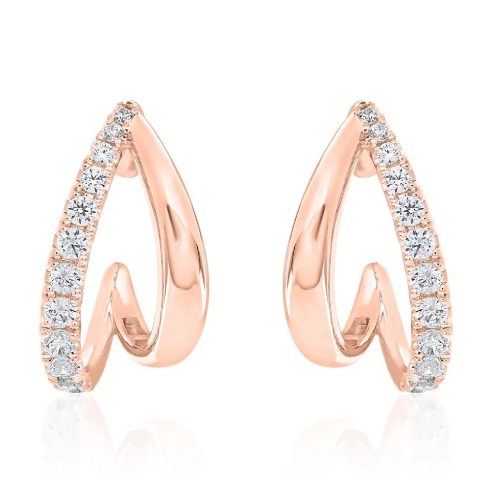 Ohrstecker für Damen aus Roségold mit Diamanten BDE0051-RSL