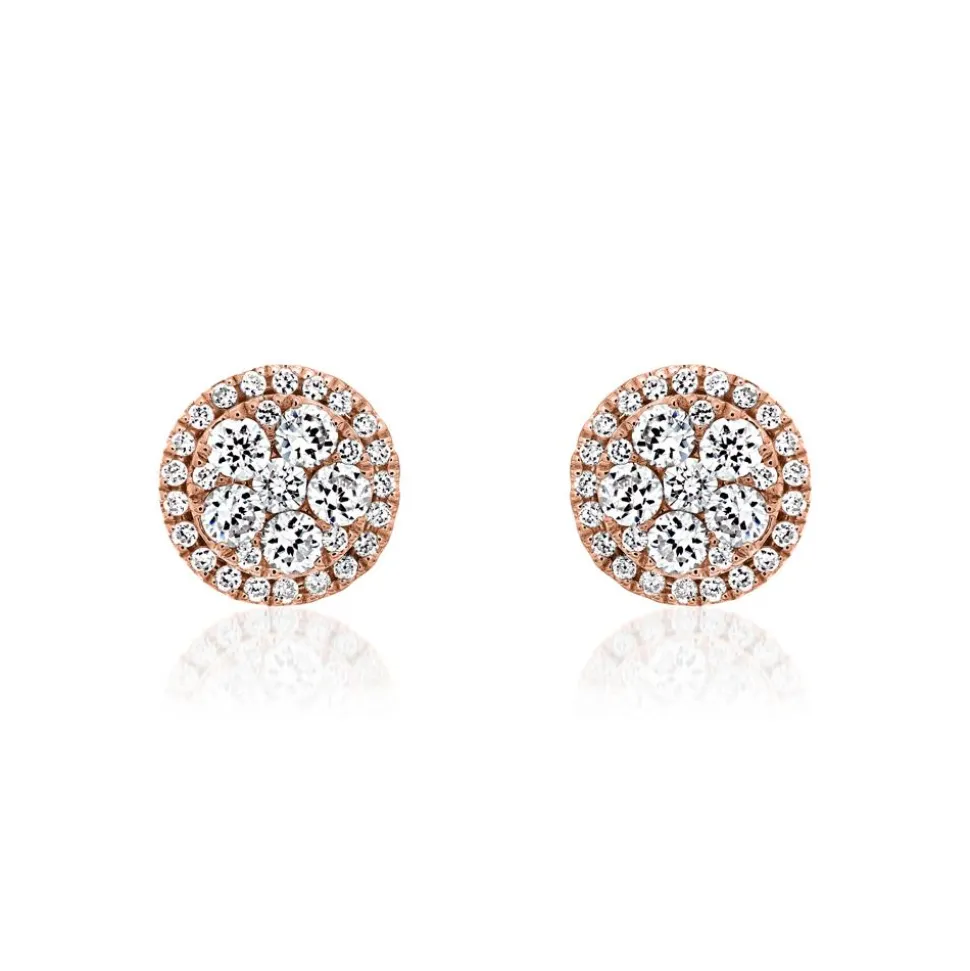 Ohrstecker für Damen aus Roségold mit Brillanten, Lab BDE0069LG-RSL