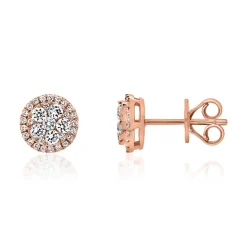 Ohrstecker für Damen aus Roségold mit Brillanten, Lab BDE0069LG-RSL