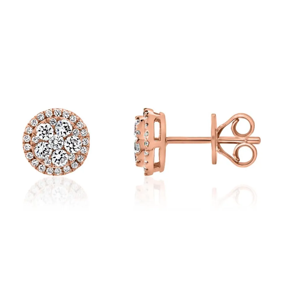 Ohrstecker für Damen aus Roségold mit Brillanten, Lab BDE0069LG-RSL