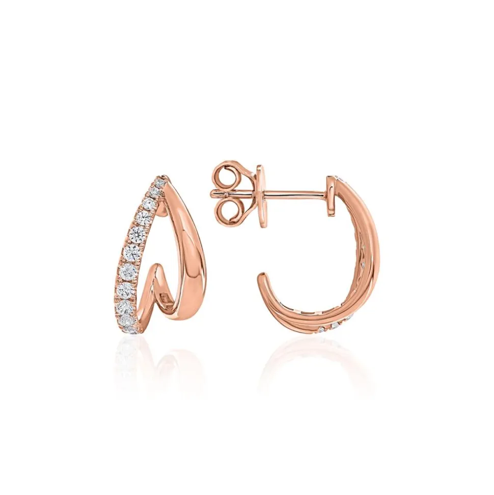 Ohrstecker für Damen aus Roségold mit Lab Diamanten BDE0051LG-RSL