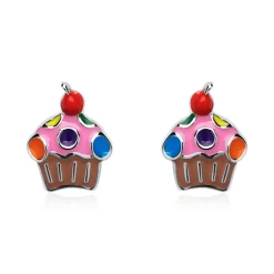 Ohrstecker für Kinder Muffin mit Kirsche KE0149