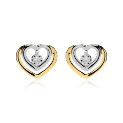 Ohrstecker Herzen aus 585er Gold mit Diamanten DE0235