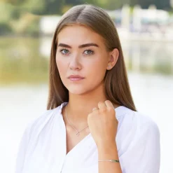 Ohrstecker Kreise aus 14K Weißgold mit Diamanten DE0198