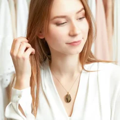 Ovales Medaillon aus 585er Gold gravierbar GP0307SL