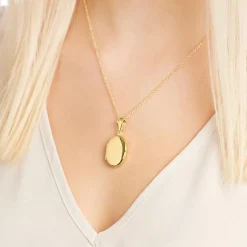 Ovales Medaillon 925er silber vergoldet SP0789SL