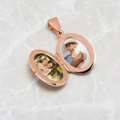 Ovales Medaillon poliert rosé vergoldet SP0790SL