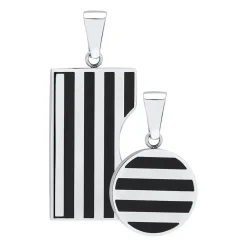 Partneranhänger Edelstahl mit Muster P5159SL