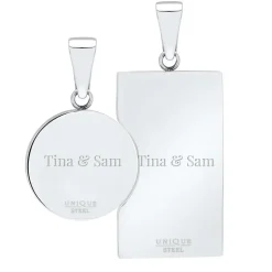 Partneranhänger Edelstahl mit Muster P5159SL