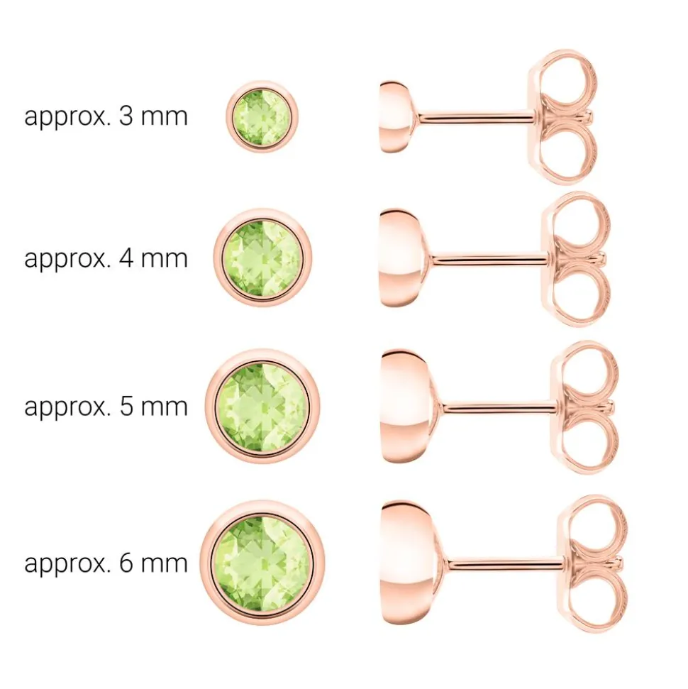 Peridot Ohrstecker für Damen aus 585er Roségold BDE0034Pe-14KRSL
