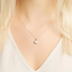 Perlenanhänger aus 585er Weißgold mit Diamanten DP0235SL