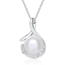 Perlenanhänger aus 585er Weißgold mit Diamanten DP0235SL