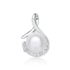 Perlenanhänger aus 585er Weißgold mit Diamanten DP0235SL