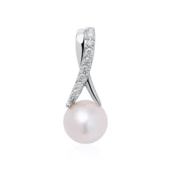 Perlenanhänger aus 14K Weißgold mit Brillanten DP0211SL