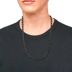 Perlenkette für Herren aus Edelstahl und Achat 2038004