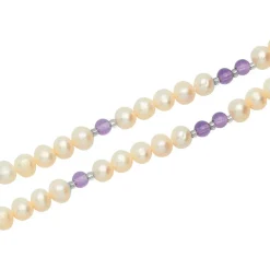 Perlenketten in lila-weißen Farbtönen PN0021