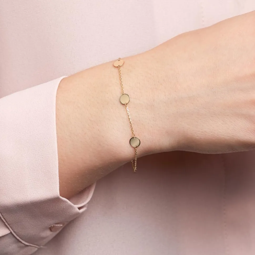 Plättchen Armband für Damen aus 9K Gold GB0034
