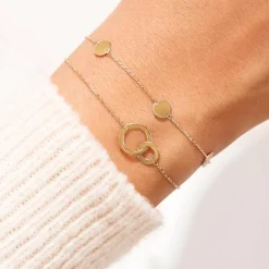Plättchen Armband für Damen aus 9K Gold GB0034