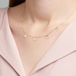 Plättchen Kette für Damen aus 9K Gold GN0029