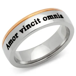 Polierter Edelstahlring inkl. Lasergravur R9179lge