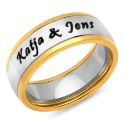 Polierter Edelstahlring inkl. Lasergravur R9184lge