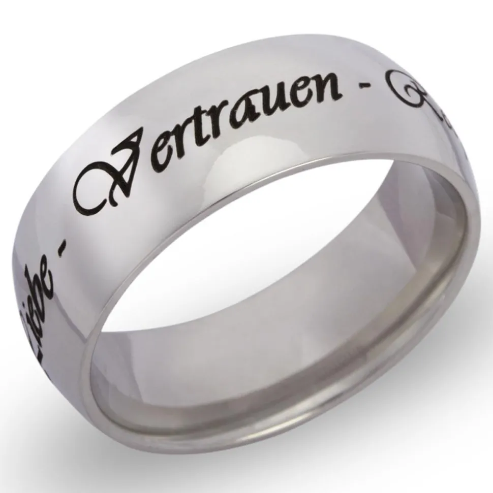Polierter Edelstahlring inkl. Lasergravur R9101lge