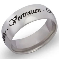 Polierter Edelstahlring inkl. Lasergravur R9101lge