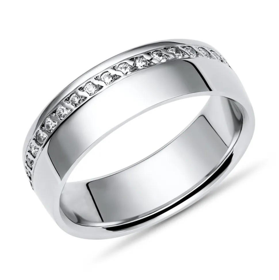 Polierter Vivo Damenring 925 Silber Zirkonia R8552czSL