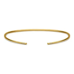 Puristischer Armreif 925er Silber gold Zirkonia LSB0011