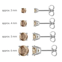 Rauchquarz Ohrstecker für Damen aus 14 Karat Weißgold BDE0022SQ-14KWSL