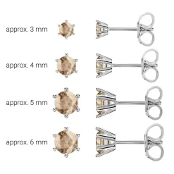 Rauchquarz Ohrstecker für Damen aus 585er Weißgold BDE0028SQ-14KWSL